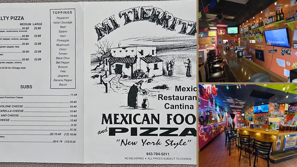 Colorful Mexican restaurant dining room